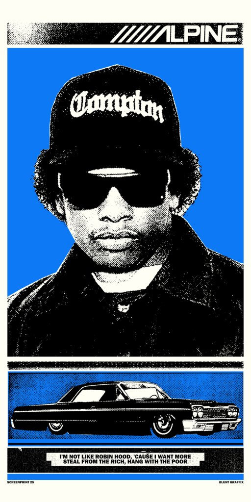 blunt graffix silkscreen poster, eazy-e , nwa