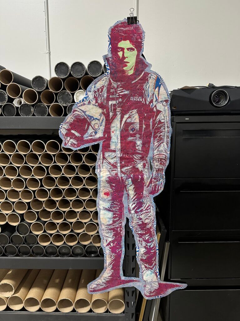 Blunt Graffix Ziggy Stardust wheatpaste. Street art. 